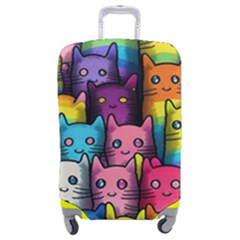 Cats Rainbow Pattern Colorful Feline Pets Luggage Cover (medium) by Ravend