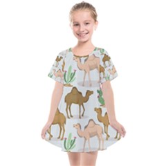 Camels-cactus-desert-pattern Kids  Smock Dress by Salman4z