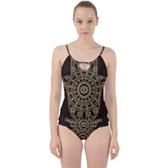 Hamsa-hand-drawn-symbol-with-flower-decorative-pattern Cut Out Top Tankini Set by Salman4z