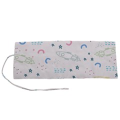 Spaceship Pattern Star Roll Up Canvas Pencil Holder (s) by danenraven