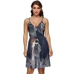 Astronaut Space Walk V-neck Pocket Summer Dress  by danenraven