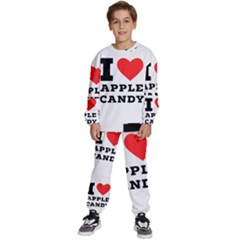 I Love Apple Candy Kids  Sweatshirt Set by ilovewhateva