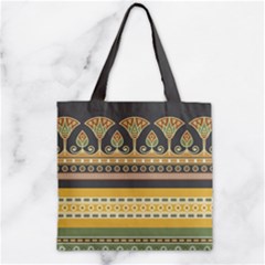 Seamless-pattern-egyptian-ornament-with-lotus-flower Zipper Grocery Tote Bag by Salman4z