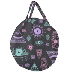 Vintage-seamless-pattern-with-tribal-art-african-style-drawing Giant Round Zipper Tote by Salman4z