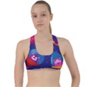 Cartoon-funny-aliens-with-ufo-duck-starry-sky-set Criss Cross Racerback Sports Bra View1