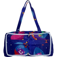 Cartoon-funny-aliens-with-ufo-duck-starry-sky-set Multi Function Bag by Salman4z