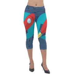 Rocket-with-science-related-icons-image Lightweight Velour Capri Leggings  by Salman4z