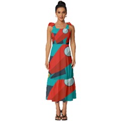 Rocket-with-science-related-icons-image Tie-strap Tiered Midi Chiffon Dress by Salman4z