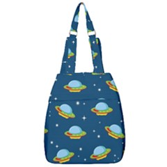 Seamless-pattern-ufo-with-star-space-galaxy-background Center Zip Backpack by Salman4z