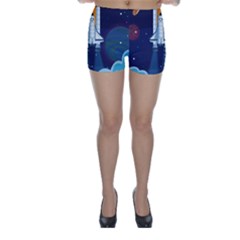 Spaceship-milkyway-galaxy Skinny Shorts by Salman4z