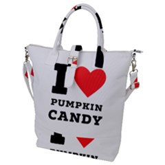 I Love Pumpkin Candy Buckle Top Tote Bag by ilovewhateva