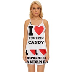 I Love Pumpkin Candy Satin Pajama Short Set by ilovewhateva