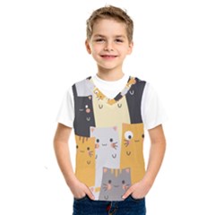 Seamless-pattern-cute-cat-cartoons Kids  Basketball Tank Top by Salman4z