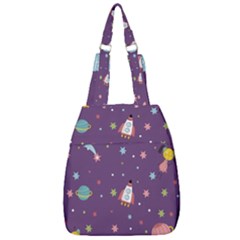 Space-travels-seamless-pattern-vector-cartoon Center Zip Backpack by Salman4z