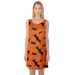 Halloween-card-with-bats-flying-pattern Sleeveless Satin Nightdress by Salman4z