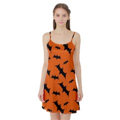 Halloween-card-with-bats-flying-pattern Satin Night Slip by Salman4z