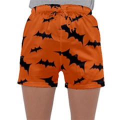 Halloween-card-with-bats-flying-pattern Sleepwear Shorts by Salman4z