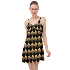 Golden Chess Board Background Summer Time Chiffon Dress by pakminggu