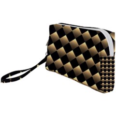 Golden Chess Board Background Wristlet Pouch Bag (small) by pakminggu