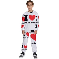 I Love Baklava Kids  Sweatshirt Set by ilovewhateva