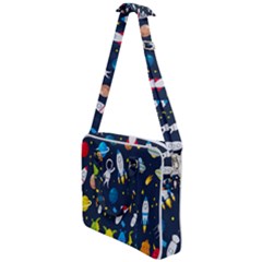 Big-set-cute-astronauts-space-planets-stars-aliens-rockets-ufo-constellations-satellite-moon-rover-v Cross Body Office Bag by Salman4z