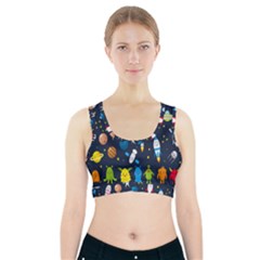 Big-set-cute-astronauts-space-planets-stars-aliens-rockets-ufo-constellations-satellite-moon-rover-v Sports Bra With Pocket by Salman4z