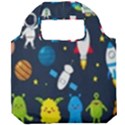 Big-set-cute-astronauts-space-planets-stars-aliens-rockets-ufo-constellations-satellite-moon-rover-v Foldable Grocery Recycle Bag View1