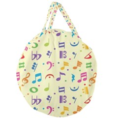 Seamless-pattern-musical-note-doodle-symbol Giant Round Zipper Tote by Salman4z