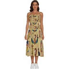 Egypt-horizontal-illustration Sleeveless Shoulder Straps Boho Dress by Salman4z