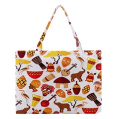 Africa-jungle-ethnic-tribe-travel-seamless-pattern-vector-illustration Medium Tote Bag by Salman4z