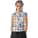 Monster-cool-seamless-pattern Kids  Raglan Cap Sleeve Tee View1