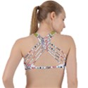 Monster-cool-seamless-pattern Criss Cross Racerback Sports Bra View2