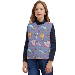 Outer-space-seamless-background Kid s Short Button Up Puffer Vest	 by Salman4z