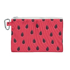 Seamless-watermelon-surface-texture Canvas Cosmetic Bag (large) by Salman4z