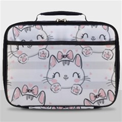 Cat-with-bow-pattern Full Print Lunch Bag by Salman4z