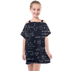 Mathematical-seamless-pattern-with-geometric-shapes-formulas Kids  One Piece Chiffon Dress by Salman4z