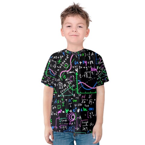 Math-linear-mathematics-education-circle-background Kids  Cotton Tee by Salman4z