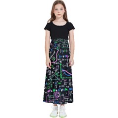 Math-linear-mathematics-education-circle-background Kids  Flared Maxi Skirt by Salman4z
