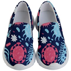 Seamless-pattern-microbes-virus-vector-illustration Kids Lightweight Slip Ons by Salman4z