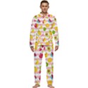 Tropical-fruits-berries-seamless-pattern Men s Long Sleeve Velvet Pocket Pajamas Set View1