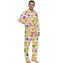 Tropical-fruits-berries-seamless-pattern Men s Long Sleeve Velvet Pocket Pajamas Set View2