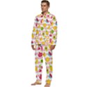 Tropical-fruits-berries-seamless-pattern Men s Long Sleeve Velvet Pocket Pajamas Set View3