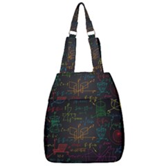 Mathematical-colorful-formulas-drawn-by-hand-black-chalkboard Center Zip Backpack by Salman4z