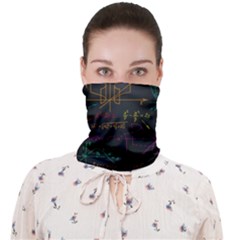 Mathematical-colorful-formulas-drawn-by-hand-black-chalkboard Face Covering Bandana (adult) by Salman4z