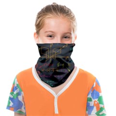 Mathematical-colorful-formulas-drawn-by-hand-black-chalkboard Face Covering Bandana (kids) by Salman4z