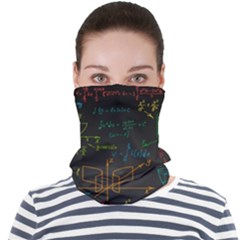 Mathematical-colorful-formulas-drawn-by-hand-black-chalkboard Face Seamless Bandana (adult) by Salman4z