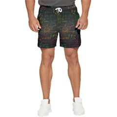 Mathematical-colorful-formulas-drawn-by-hand-black-chalkboard Men s Runner Shorts by Salman4z