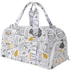 Doodle-seamless-pattern-with-autumn-elements Burner Gym Duffel Bag by Salman4z