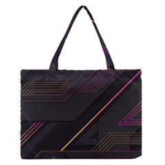 Gradient-geometric-shapes-dark-background Zipper Medium Tote Bag by Salman4z