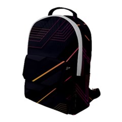 Gradient-geometric-shapes-dark-background Flap Pocket Backpack (large) by Salman4z